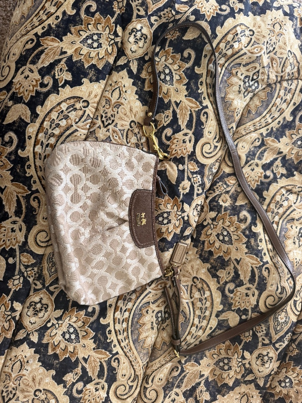 Vintage Coach Y2K Purse Crossbody Stylish Gold Brown
